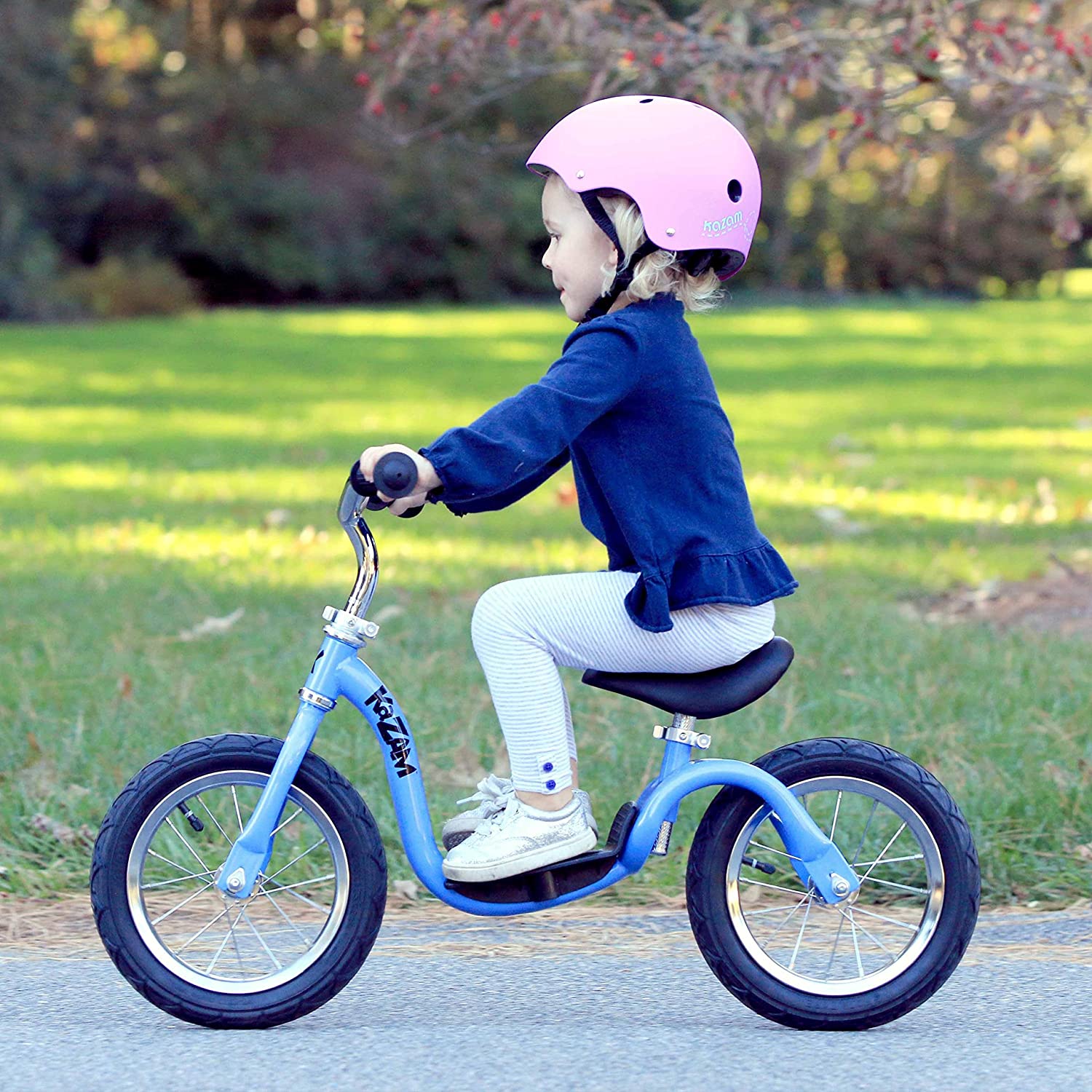 Balance Bike Metalic Bright Blue Giggle Monkey Toys
